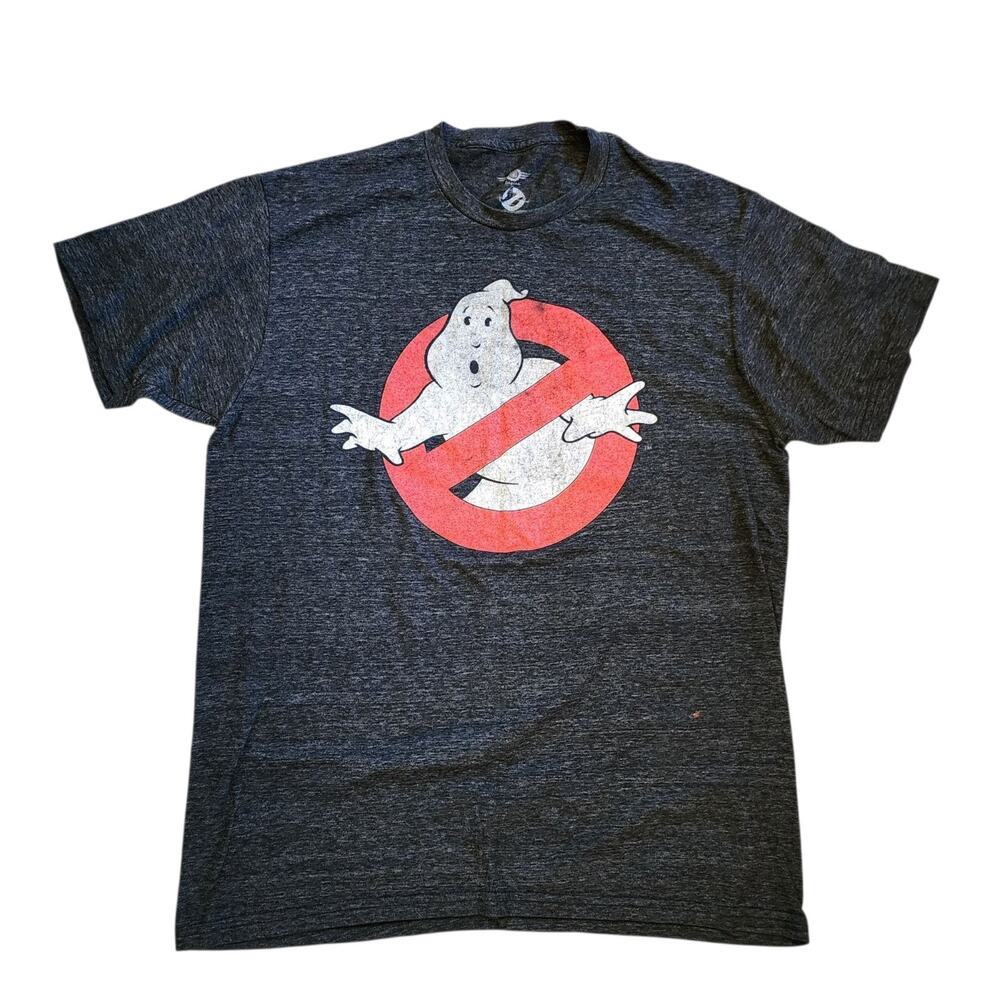 Ghostbusters Mens Graphic Tee Size L Gray Short Sleeve No Ghost Shirt